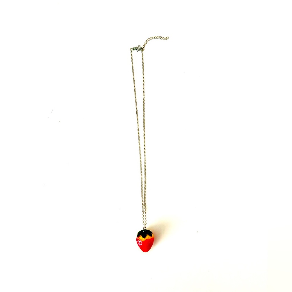 STRAWBERRY Pendant Silver Necklace - Picture 3 of 5